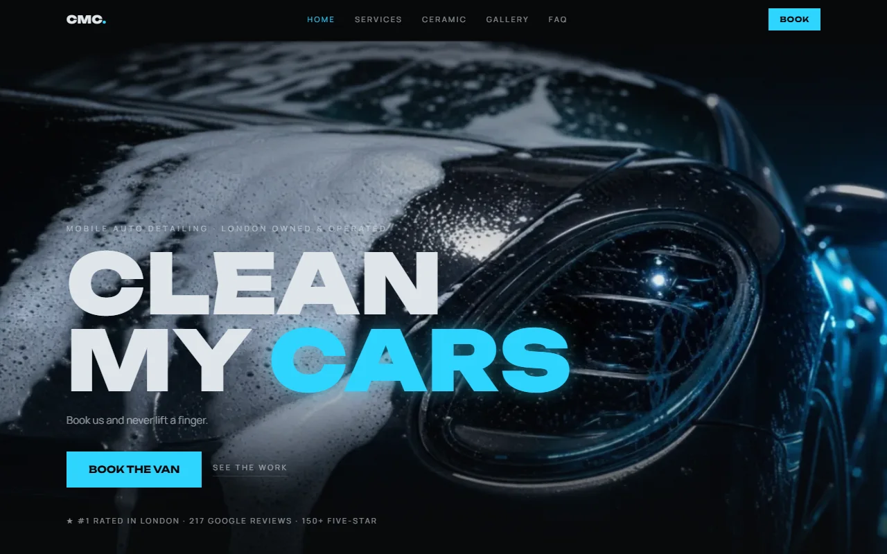 The CMC Detailing website