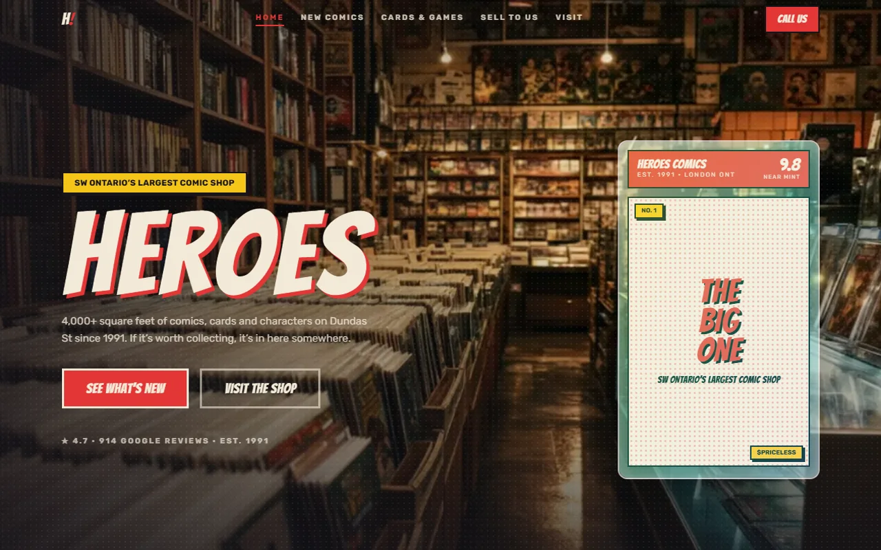The Heroes Comics website
