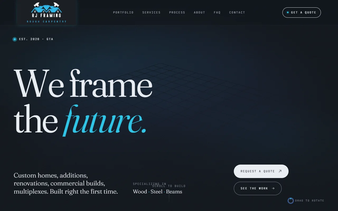 The RJ Framing website